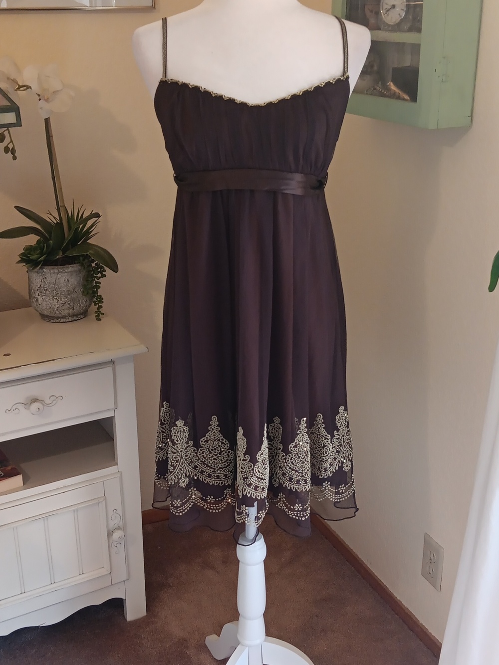 Just Choon Chocolate Brown Evening Dress